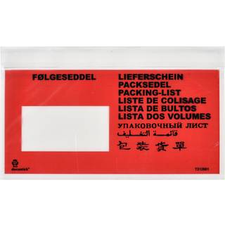 Følgeseddellomme C2 &#39;sprog&#39; 225x122mm 1000stk
