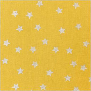 Druckstoff Nostalgic Christmas Sterne senf-metallic 140cm - Gelb