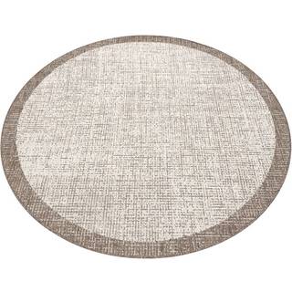 Sisaltæppe SISAL FLOORLUX HJUL 20401 Ramme champagne / taupé cirkel 120 cm