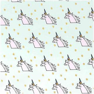 Stoff Einhorn mint-gold 140cm - Mint, Gold