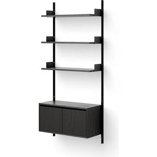 New Works Wall Shelf 1900 Reol Med Døre Lav Sort Ask
