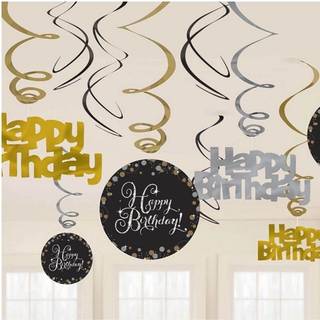 Loftspiraler Happy Birthday Sparkling