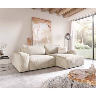 Ecksofa Lanzo XL 270x180 cm Cord Beige Recamiere variabel