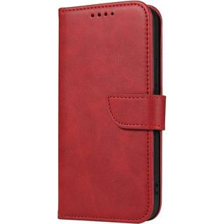 iPhone 13 Læder Flip Cover m. Pung & Magnetisk Luk - Rød