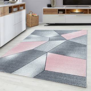 Beta Kortluvet tæppe Geometrisk - Pink - 160x230