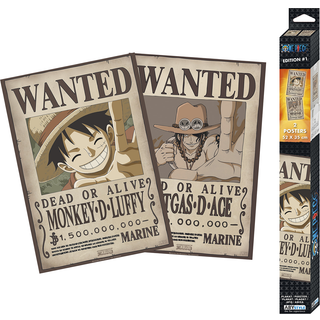 One Piece: GB Eye - Wanted Luffy & Ace (Set 2 Chibi Posters 52X38)