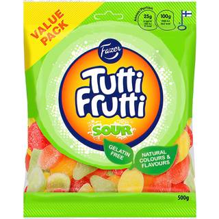 Fazer Tutti Frutti Sure Vingummier 500 g