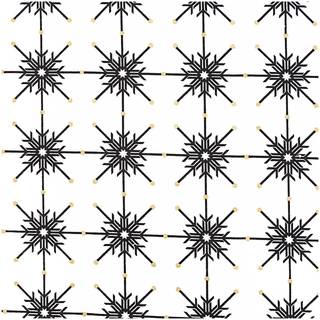 Stoff Eiskristall schwarz-gold 140cm - Schwarz, Gold
