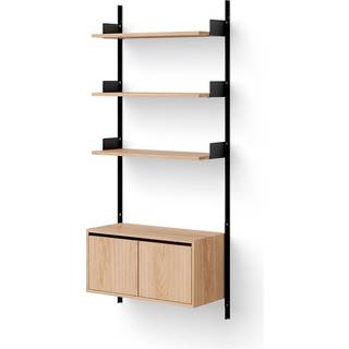 New Works Wall Shelf 1900 Reol Med Døre Lav Eg/Sort