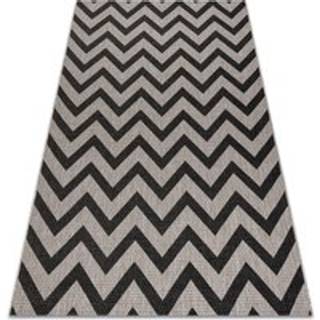 Sisaltæppe SISAL FLOORLUX 20340 sølv / sort ZIGZAG 60x110 cm