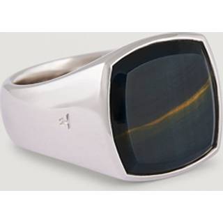 Tom Wood Cushion Blue Hawk Eye Ring Silver