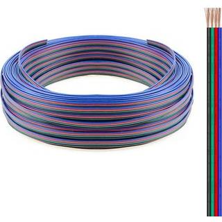 12-24V RGB ledning til LED strips - 4 ledet, 100 meter rulle