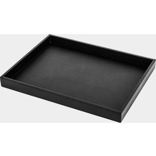 Magnetisk serveringsbakke Silwy Metal Tray Leather Look, sort, 41.5 x 31.5 cm