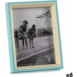 Fotoramme Gift Decor Blå Hvid Krystal Træ MDF (6 enheder)