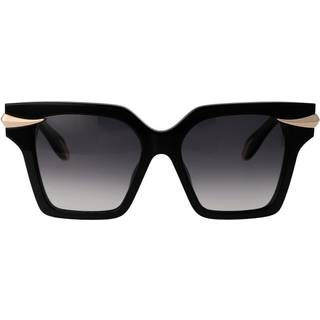 Roberto Cavalli Unisex SRC002M 700 Solbriller Acetat Sort Grå Firkantet Normal Skygge