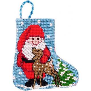 Broderikit Julemand Julestrømpe Broderikit med et fint julemotiv Lav din helt egen julestrømpe med dette nydelige kit Det færdige broderi måler 7 x 8 cm.