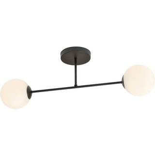 Loftlampe Glassy, 2 lyskilder, glas opal