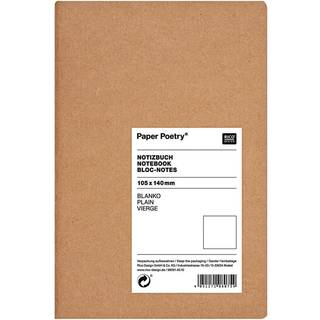 Paper Poetry Notizbuch weiß A6 Kraftpapier blanko - Braun