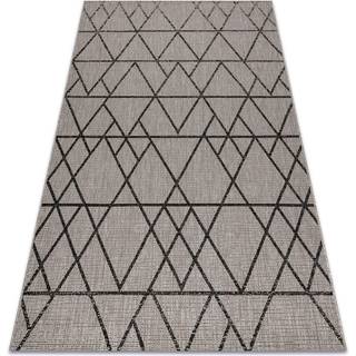 Sisaltæppe SISAL FLOORLUX 20508 sølv / sort TRIANGLER 80x150 cm