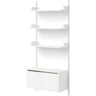 New Works Wall Shelf 1900 Reol Med Døre Lav Hvid