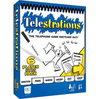 USAopoly Telestrations Original 6 Player | Family Board Game | Ett roligt familjespel för barn och vuxna | Family Game Night blev bara bättre | T