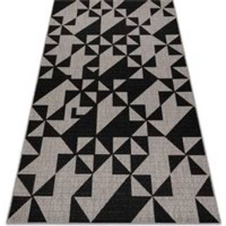 Sisaltæppe SISAL FLOORLUX 20489 sølv / sort TRIANGLER 240x330 cm