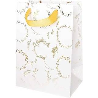 Paper Poetry Geschenktüte Nostalgic Christmas Kränze weiß 18x26x12cm - Weiß