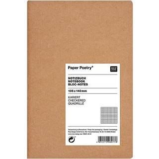 Paper Poetry Notizbuch weiß A6 Kraftpapier kariert