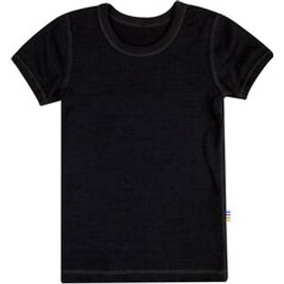 T-shirt i sort uld-bomuld