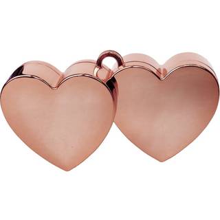 1 stk Ballonvægte Metallic rose guld hjerter - 160g