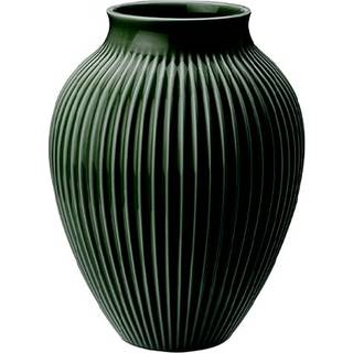 KNABSTRUP Vase 20 cm m/riller - dark forrest
