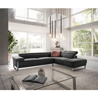 Ecksofa Floyd 300x230 Schwarz Ottomane rechts Kopfteilverstellung by W. Schillig