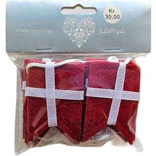 Stof flagguirlande med 10 flag L: 2 meter - rød