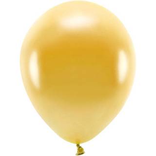 100 stk. Økologiske balloner metallic guld 12" – Biologisk nedbrydelige festfavoritter