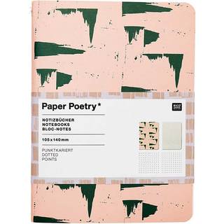 Paper Poetry Notizbücher rosa-grau A6 punktkariert 40 Seiten 2 Stück - Mehrfarbig