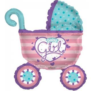 Folieballon Baby Girl barnevogn