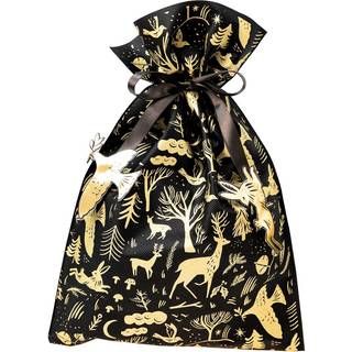 Paper Poetry Geschenktüte Nostalgic Christmas Wald schwarz 30x45cm - Schwarz