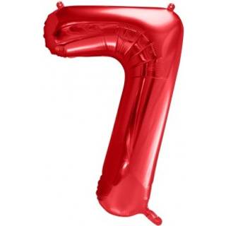 Folieballon Tal 7 Rød Stor 86 cm – Perfekt til Fødselsdag & Jubilæum Dekoration