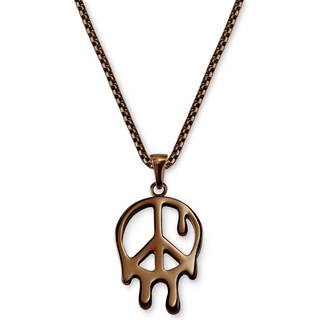 Fahrenheit | Kobberfarvet Rustfri Stål Smeltende Peace Box Chain Halskæde