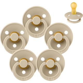 BIBS Rund Colour Sut - Sampak - 5 stk. - Str. 2 - Vanilla