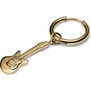 Guldfarvet Drop Hoop Stålørering m. Guitar Vedhæng