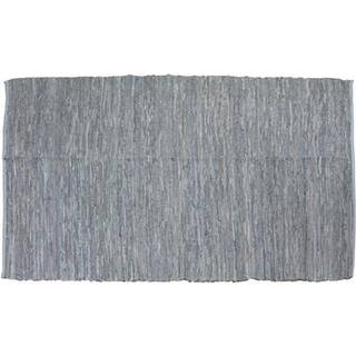 LA FINESSE Læder kludetæppe 150 x 240 cm - lys grå
