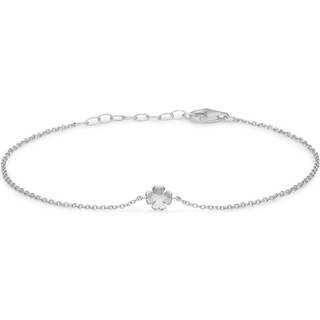 Blossom sølv armbånd med firkløver 17+3 cm