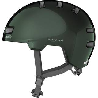 ABUS Hjelm Skurb i Moss Green S - In-Mold Cykelhjelm med Hestehaleplads og Zoom Ace Justeringssystem
