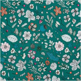 Druckstoff Hygge Blumen grün-neon 50x140cm - Grün-Neon