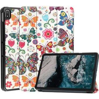 Tri-Fold Series Nokia T20 Smart Folio Taske - Sommerfugle