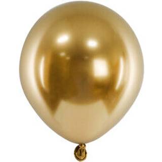 50 stk. Chrome balloner guld 5" - Spejlblanke til bryllup & konfirmation