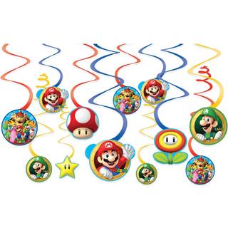Super Mario hængedekorationer 12 stk.