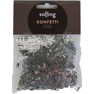 Salling Konfetti "Tillykke" - sølvfarvet (På lager i butik)