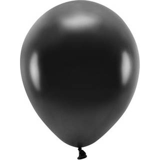 100 stk. Økologiske balloner metallic sort 10" – Biologisk nedbrydelig festpynt
